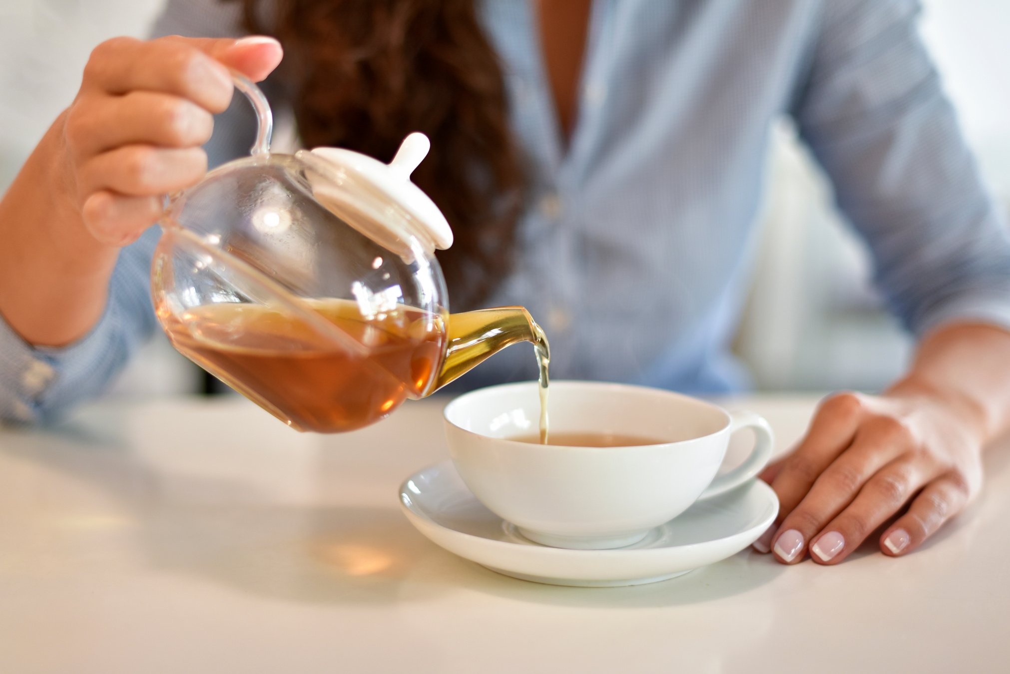 Woman drinking tea, tea time